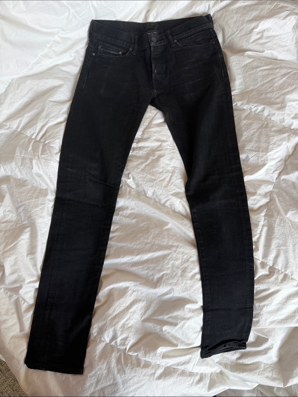 JOHN ELLIOTT NEW Black Button Fly Jeans made in Japan cotton polyurethane 30